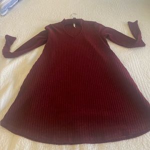 MTS Pleated Keyhole Dress